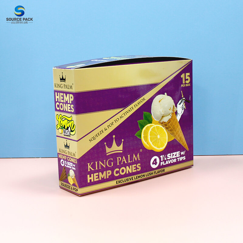 Counter Top Tear Off Paper Retail Custom Preroll Cones Cigar Display Boxes Packaging Supplier