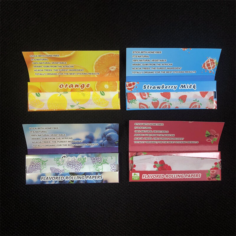 32pcs 50pcs 1-1/4 Size Colored Cigarette Blunt Pre Rolled Smoking Flavor Rolling Paper with Surface Paper