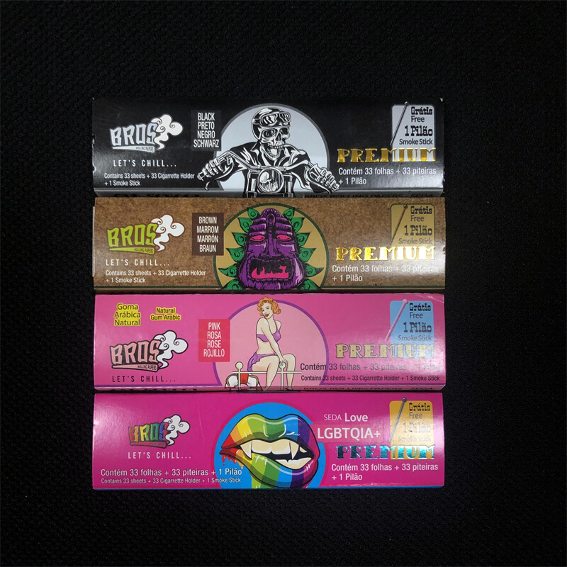 Sourcepack Smoke Shop Supplies Manufacturer Pink Cigarette Tobacco Pre Roll Blunt Cigar Rolling Papers with Filter Tip
