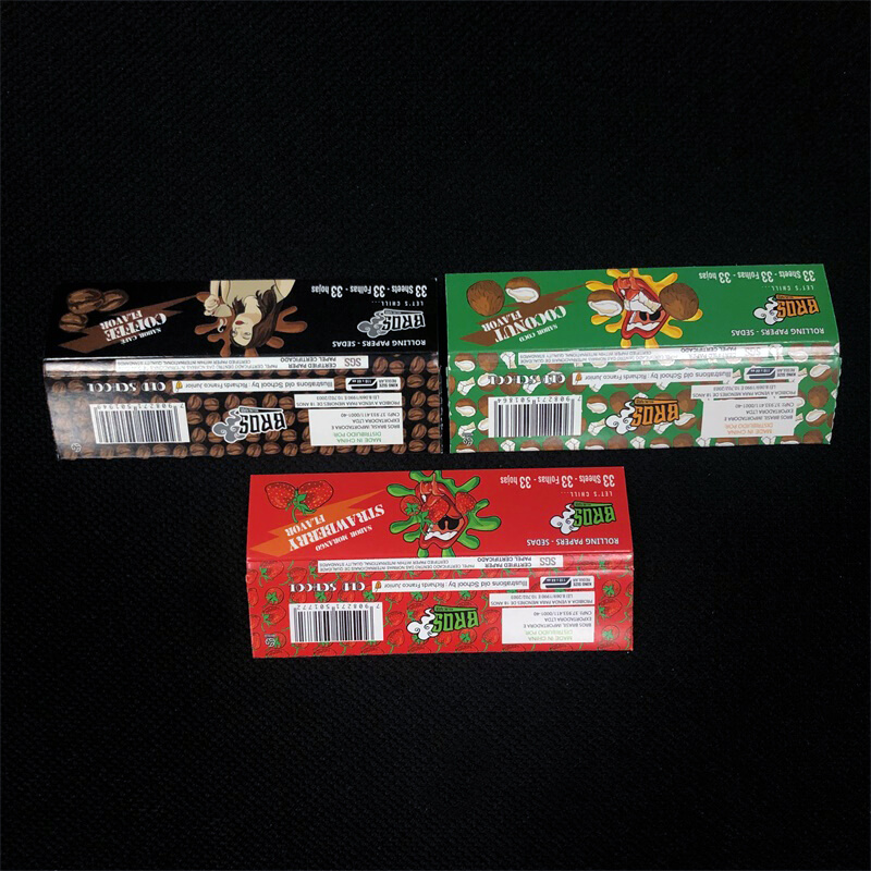 33 Sheets Smoke Shop Supplies Manufacturer Cigarette Tobacco Pre Roll Blunt Cigar Flavored Rolling Papers with Surface Paper